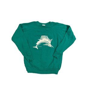 Vintage Rare Florida Sailfish Location Crewneck Sweatshirt XL Green